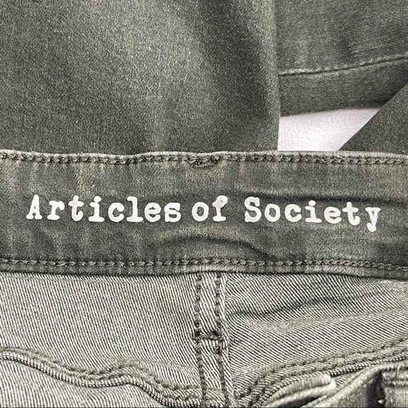Articles of Society Stephanie Ster Hem Folsom Skinny Olive Jeans Size 26 - Picture 8 of 11